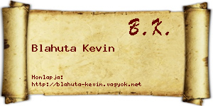 Blahuta Kevin névjegykártya